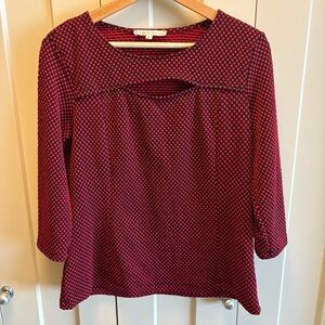 Cleo Petites - Red & Black Polka Dot Top -Size L